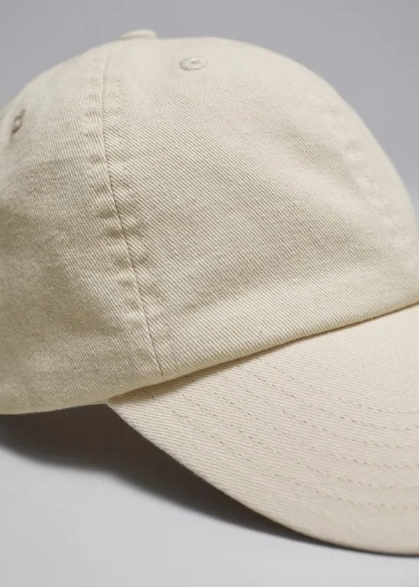 and Other Stories Bleached Denim Baseball Cap Beige Women Headwear and Other Stories Bleached Denim Baseball Cap Beige Women Headwear