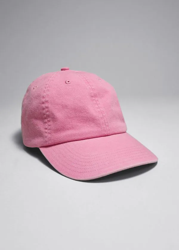 and Other Stories Bleached Denim Baseball Cap Pink Women Headwear