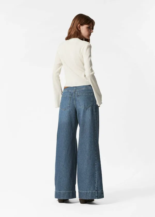 and Other Stories BoatNeck FlaredSleeve Top White Women Tops and Tshirts