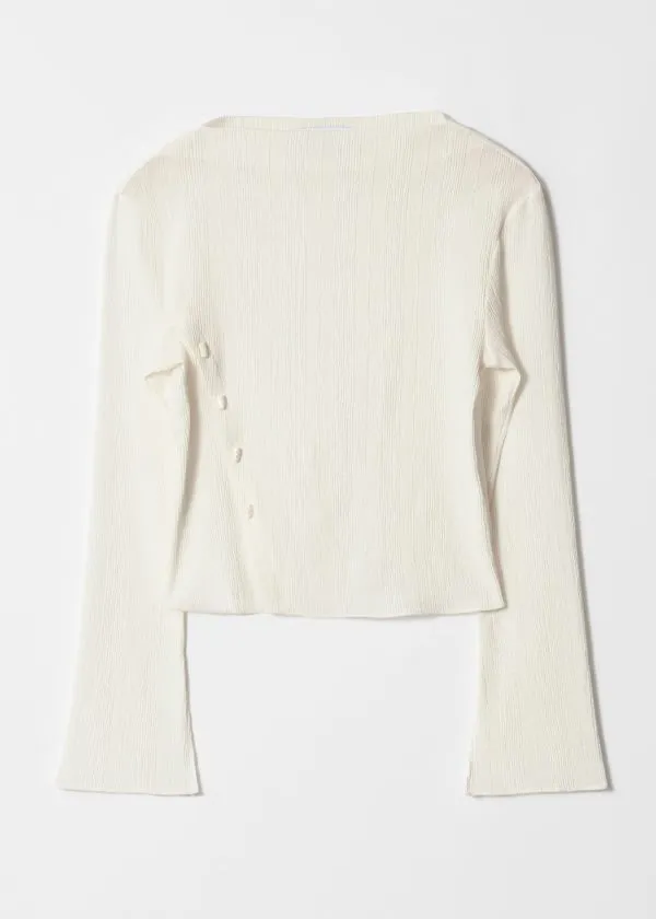 and Other Stories BoatNeck FlaredSleeve Top White Women Tops and Tshirts