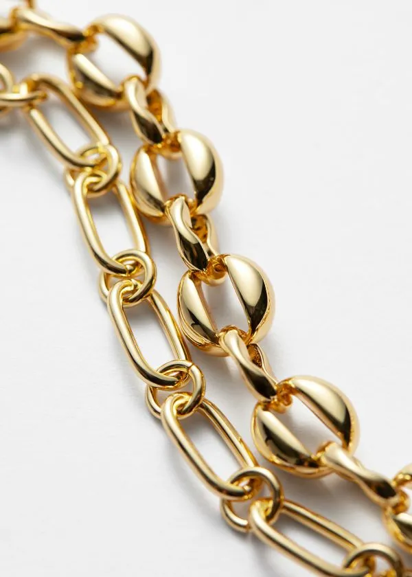 and Other Stories Bold Layered Chain Necklace Gold Women Necklaces