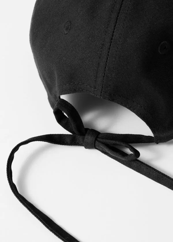 and Other Stories Bow Baseball Cap Black Women Headwear and Other Stories Bow Baseball Cap Black Women Headwear
