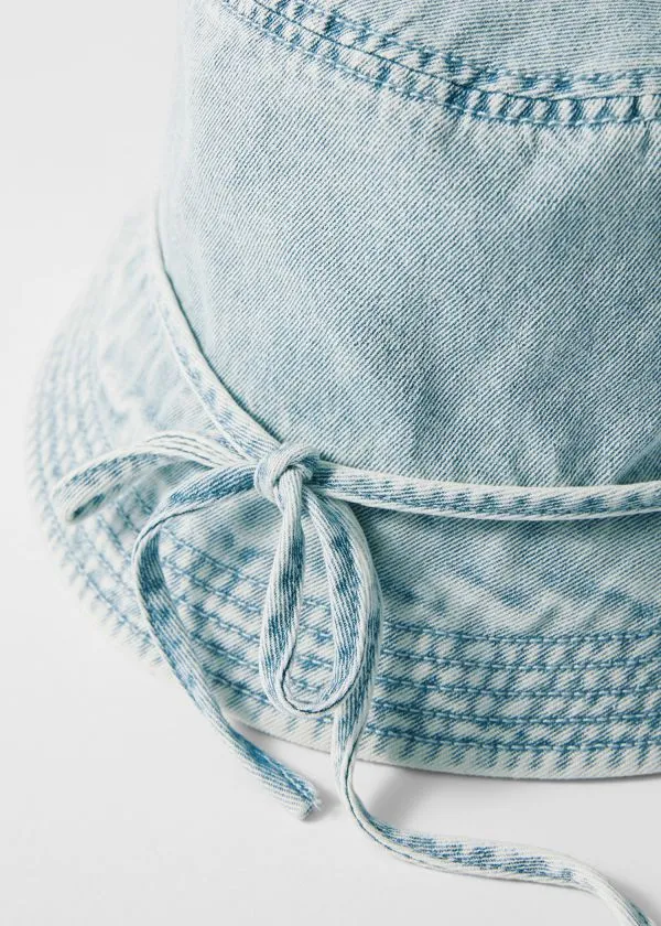 and Other Stories Bow Bucket Hat Denim Women Headwear and Other Stories Bow Bucket Hat Denim Women Headwear