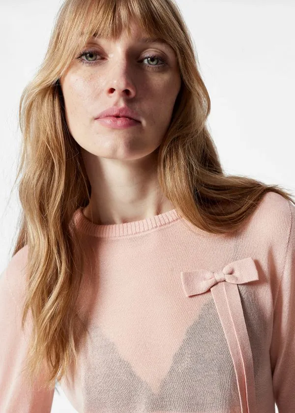 and Other Stories BowDetail Jumper Light Pink Women Tops and Tshirts and Other Stories BowDetail Jumper Light Pink Women Tops and Tshirts