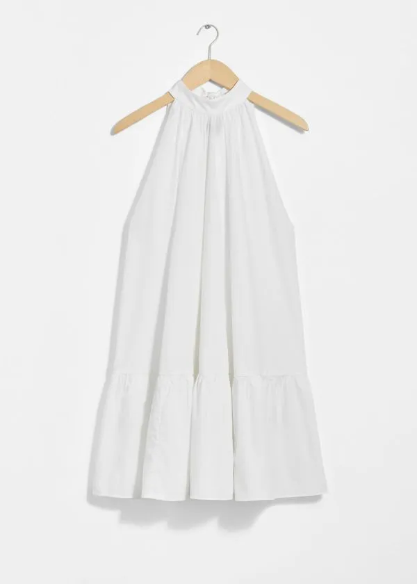 and Other Stories BowDetailed Mini Dress White Women Dresses
