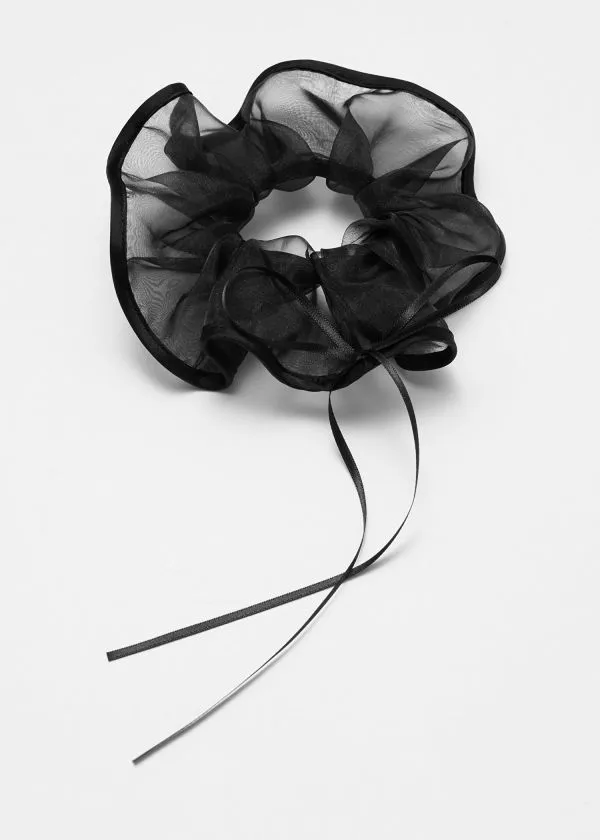 and Other Stories Bow Embellished Scrunchie Black Women Hair Accessories