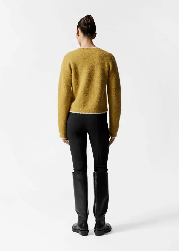 and Other Stories Boxy CrewNeck Cardigan Oliveandpink Women Knitwear