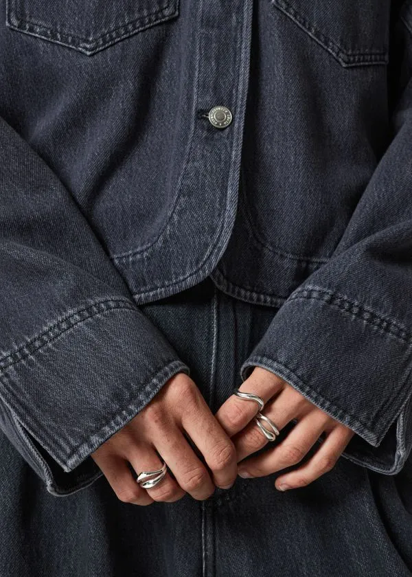 and Other Stories Boxy Denim Jacket Black Women Jackets and Coats