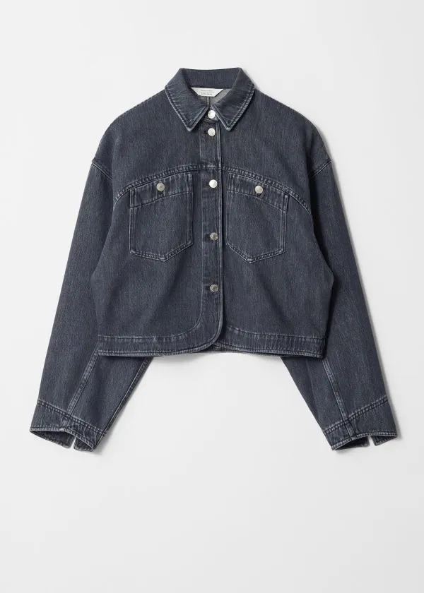 and Other Stories Boxy Denim Jacket Black Women Jackets and Coats