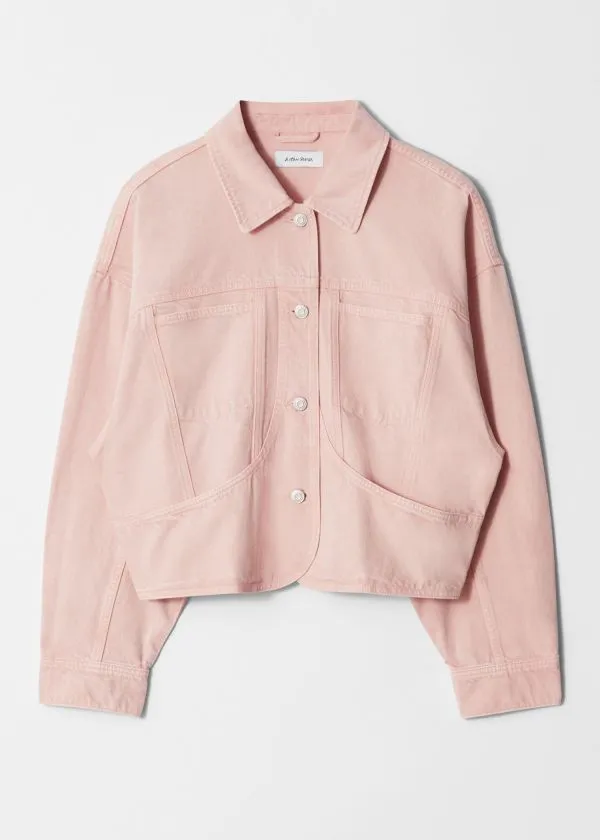and Other Stories Boxy Denim Jacket Dusty Pink Women Jackets and Coats