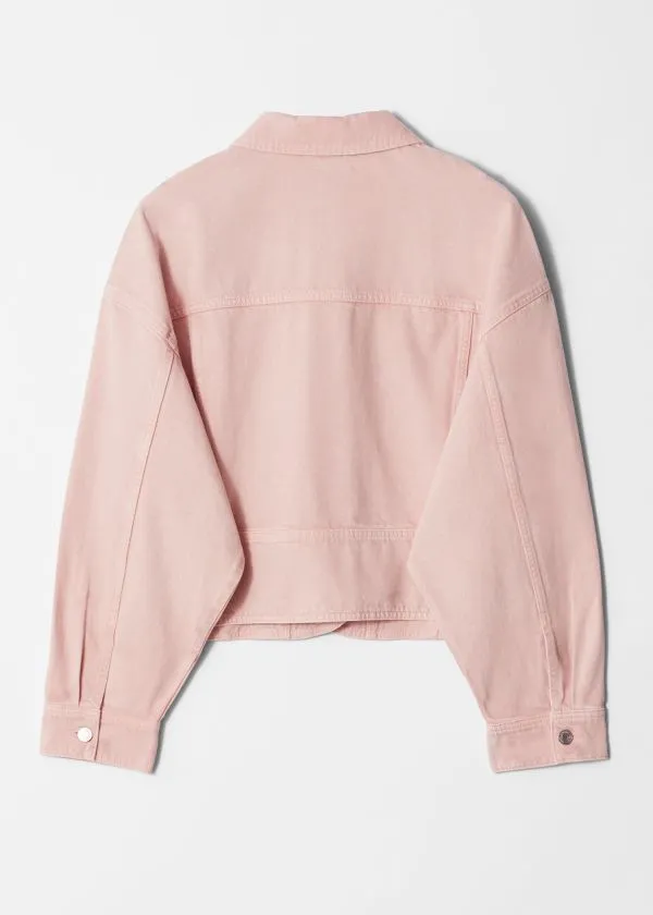 and Other Stories Boxy Denim Jacket Dusty Pink Women Jackets and Coats