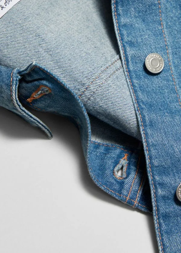 and Other Stories Boxy Denim Jacket Mid Blue Women Jackets and Coats