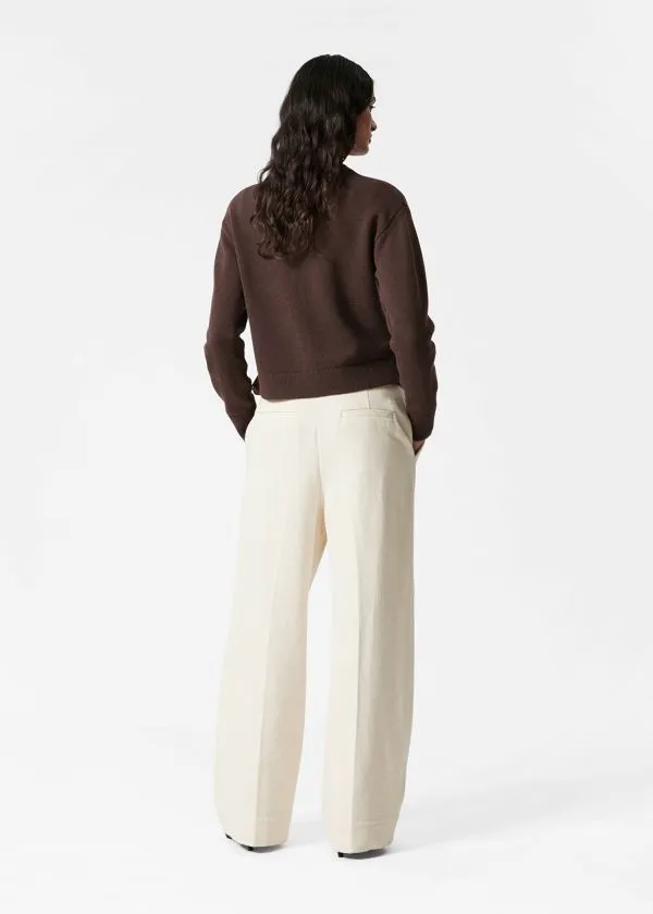 and Other Stories Boxy Merino Wool Cardigan Dark Brown Women Knitwear