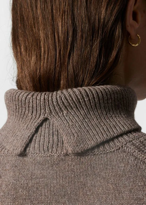 and Other Stories Boxy Turtleneck Jumper Brown Women Knitwear
