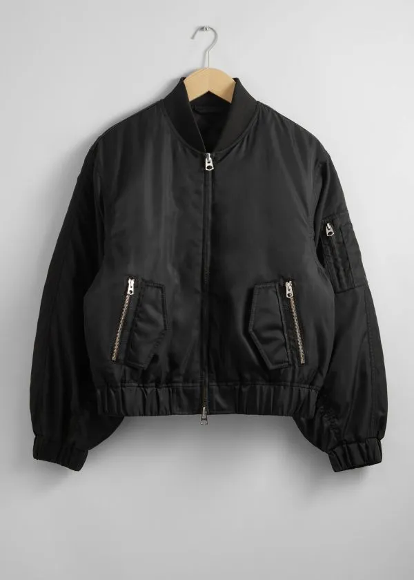and Other Stories Boxy ZipUp Jacket Black Women Jackets and Coats