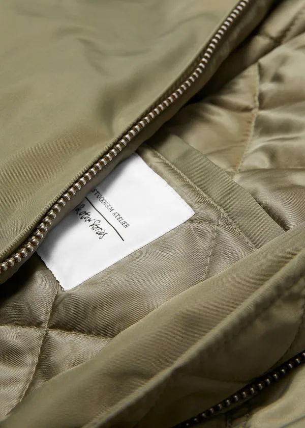 and Other Stories Boxy ZipUp Jacket Khaki Women Jackets and Coats