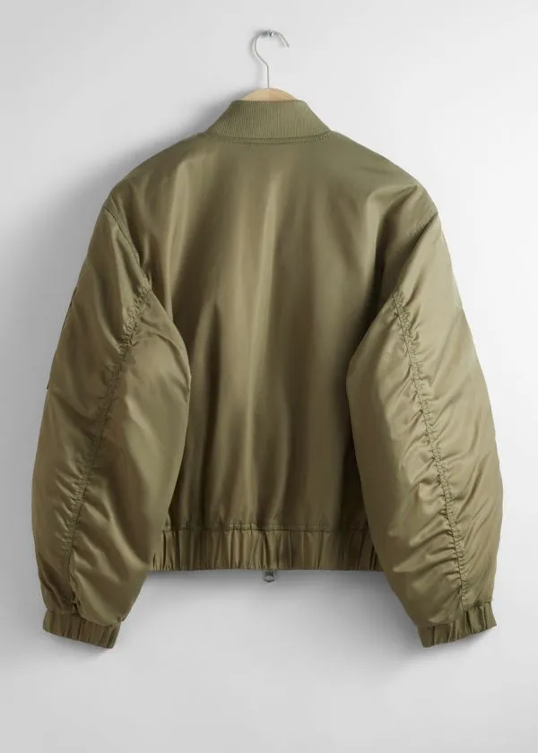 and Other Stories Boxy ZipUp Jacket Khaki Women Jackets and Coats