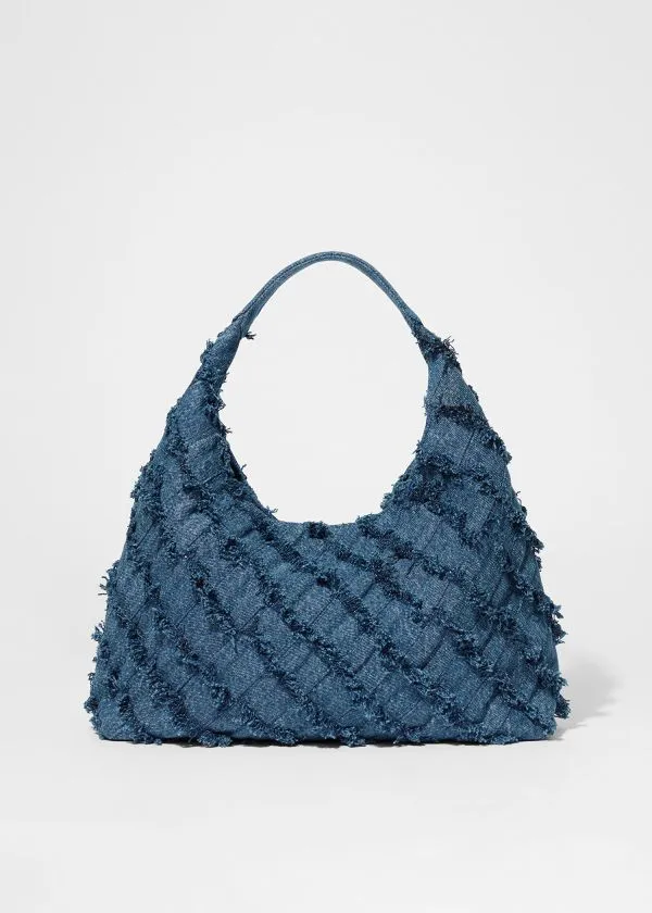 and Other Stories Braided Canvas Tote Bag Blue Denim Women Tote Bags