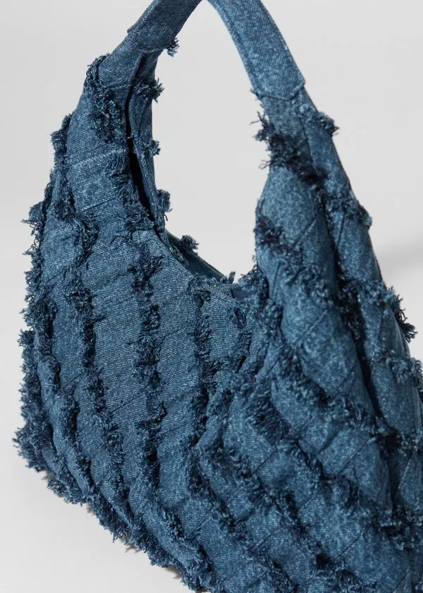 and Other Stories Braided Canvas Tote Bag Blue Denim Women Tote Bags