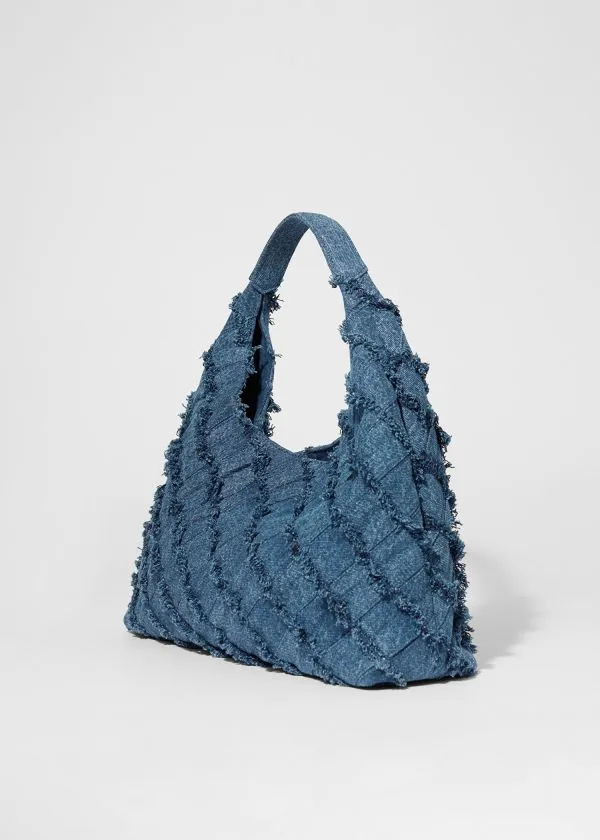 and Other Stories Braided Canvas Tote Bag Blue Denim Women Tote Bags