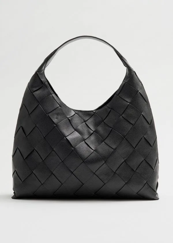 and Other Stories Braided Leather Tote Bag Black Women Tote Bags
