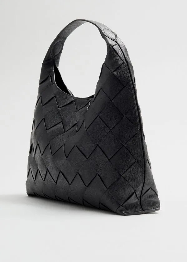 and Other Stories Braided Leather Tote Bag Black Women Tote Bags