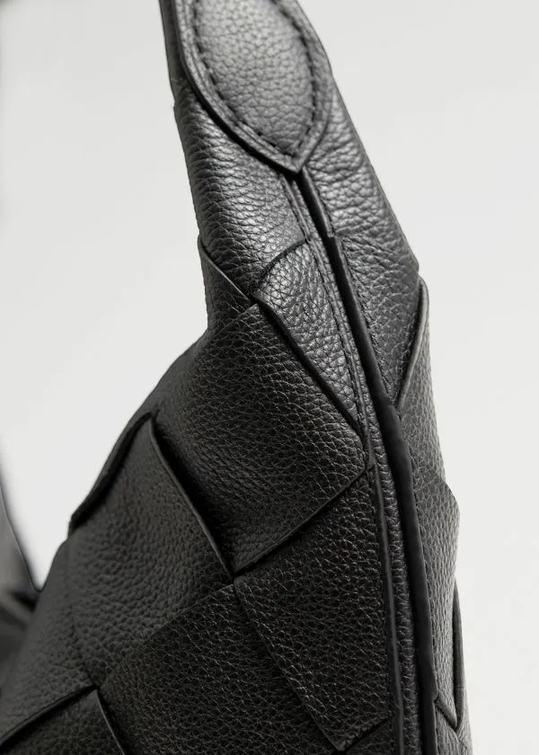 and Other Stories Braided Leather Tote Bag Black Women Tote Bags