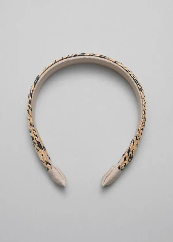 and Other Stories Braided Straw Headband Strawandblack Women Hair Accessories