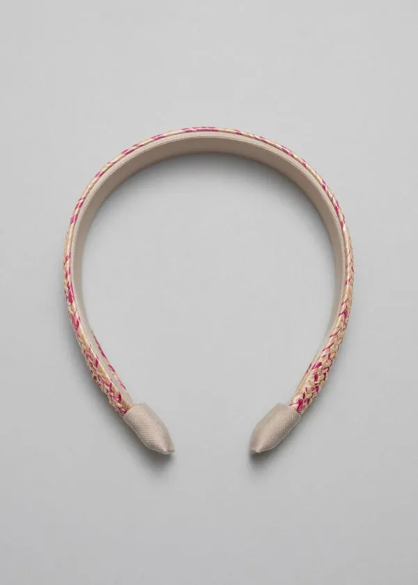 and Other Stories Braided Straw Headband Strawandpink Women Hair Accessories