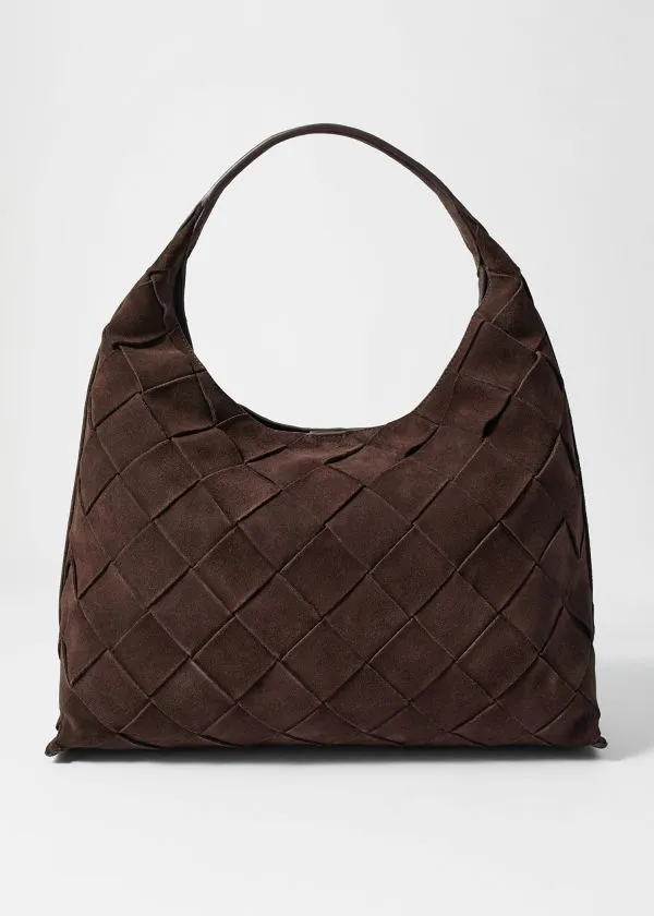 and Other Stories Braided Suede Tote Brown Women Tote Bags