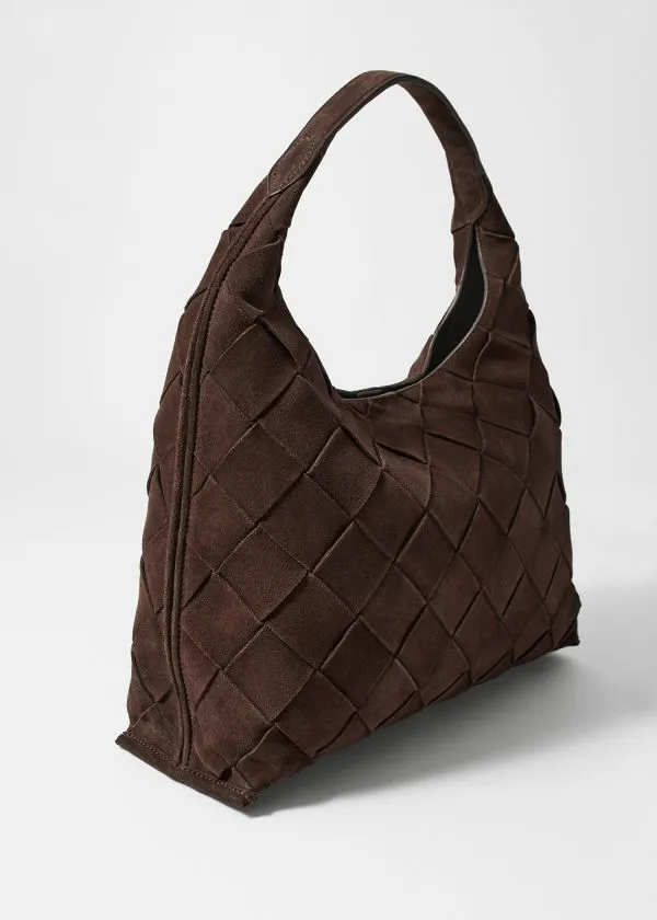 and Other Stories Braided Suede Tote Brown Women Tote Bags