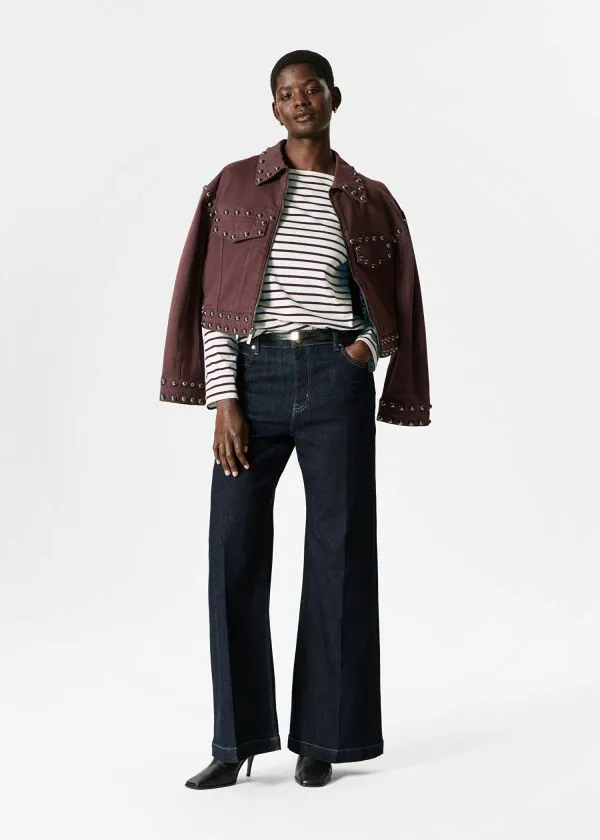 and Other Stories Breton Stripe Top Purpleandwhite Stripes Women Tops and Tshirts