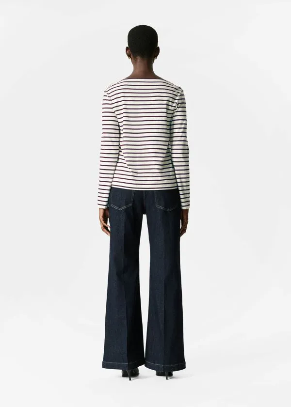 and Other Stories Breton Stripe Top Purpleandwhite Stripes Women Tops and Tshirts