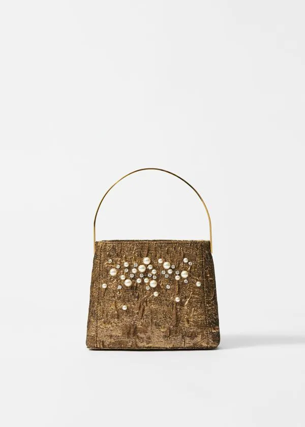 and Other Stories Brocade Evening Bag Gold Women Mini Bags
