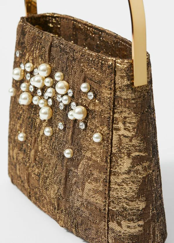 and Other Stories Brocade Evening Bag Gold Women Mini Bags