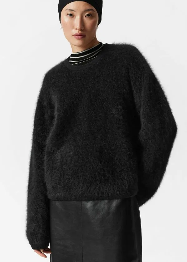and Other Stories BrushedCashmere Jumper Black Women Knitwear
