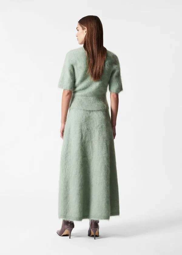 and Other Stories BrushedKnit ALine Maxi Skirt Green Women Skirts
