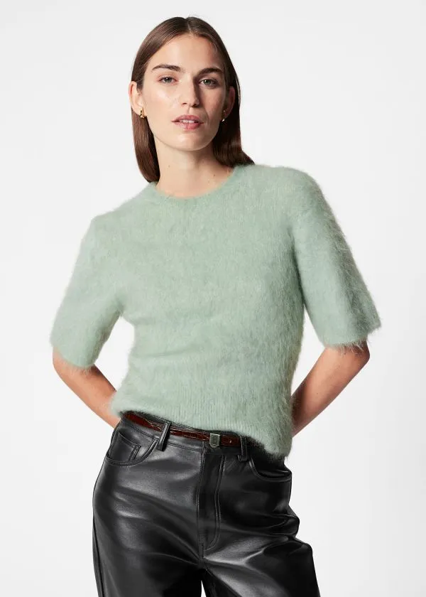 and Other Stories BrushedKnit TShirt Green Women Knitwear