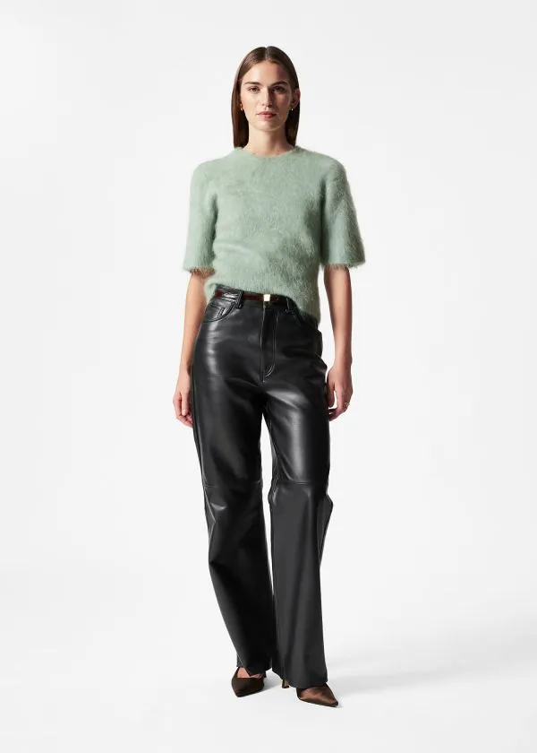 and Other Stories BrushedKnit TShirt Green Women Knitwear