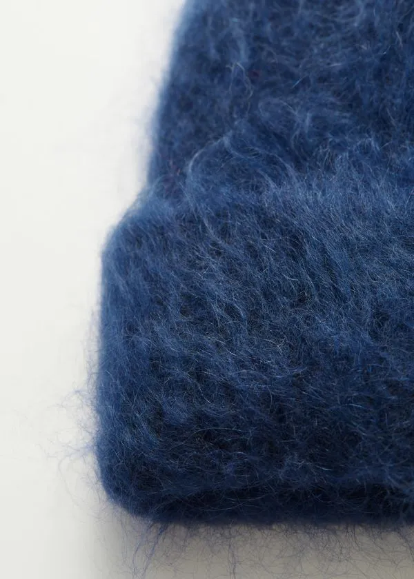 and Other Stories Brushed MohairBlend Beanie Dark Blue Women Headwear and Other Stories Brushed MohairBlend Beanie Dark Blue Women Headwear