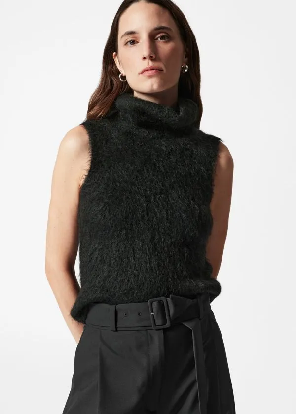 and Other Stories Brushed MohairBlend Tank Top Black Women Knitwear