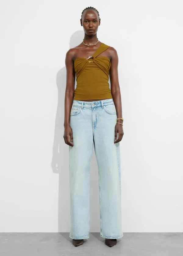and Other Stories BuckleDetailed Top Brown Women Tops and Tshirts