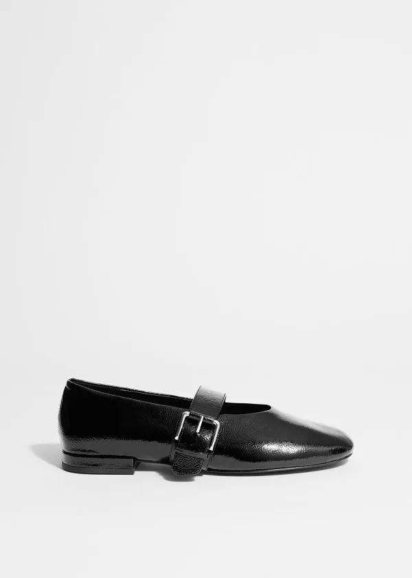 and Other Stories Buckled Leather Ballerinas Black Women Ballerinas