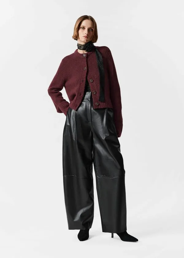 and Other Stories Buttoned Knit Cardigan Dark Red Women Knitwear and Other Stories Buttoned Knit Cardigan Dark Red Women Knitwear
