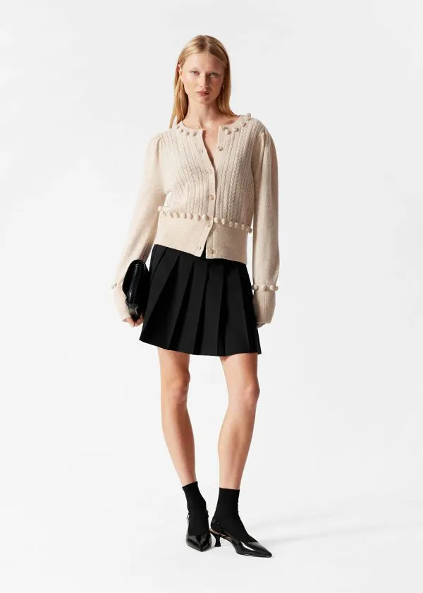 and Other Stories CableKnit Wool Cardigan Beige Women Knitwear