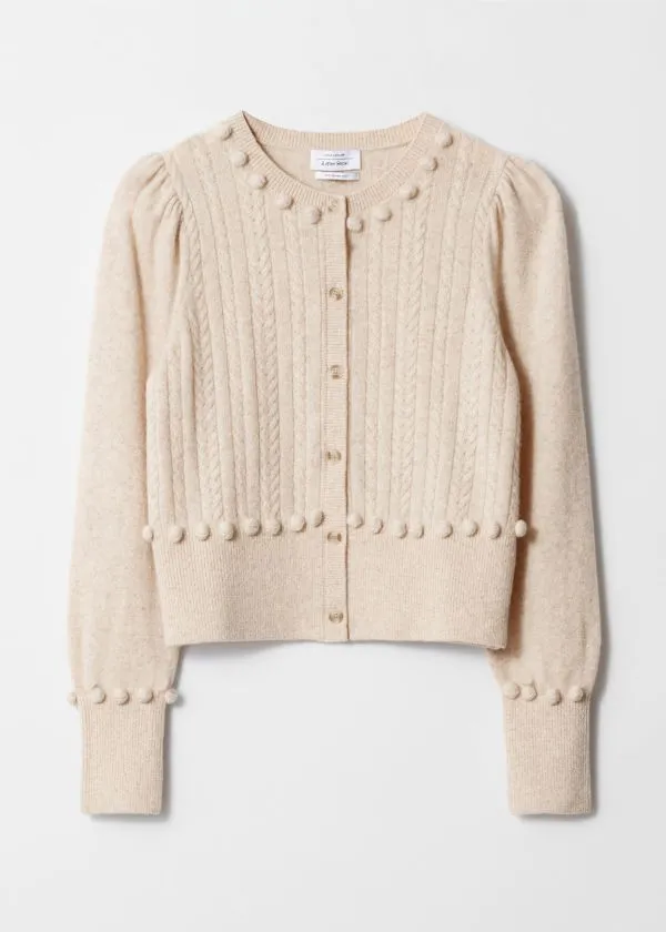 and Other Stories CableKnit Wool Cardigan Beige Women Knitwear