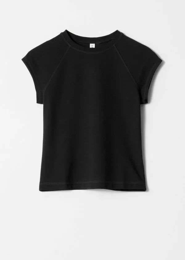 and Other Stories CapSleeve TShirt Black Women Tops and Tshirts