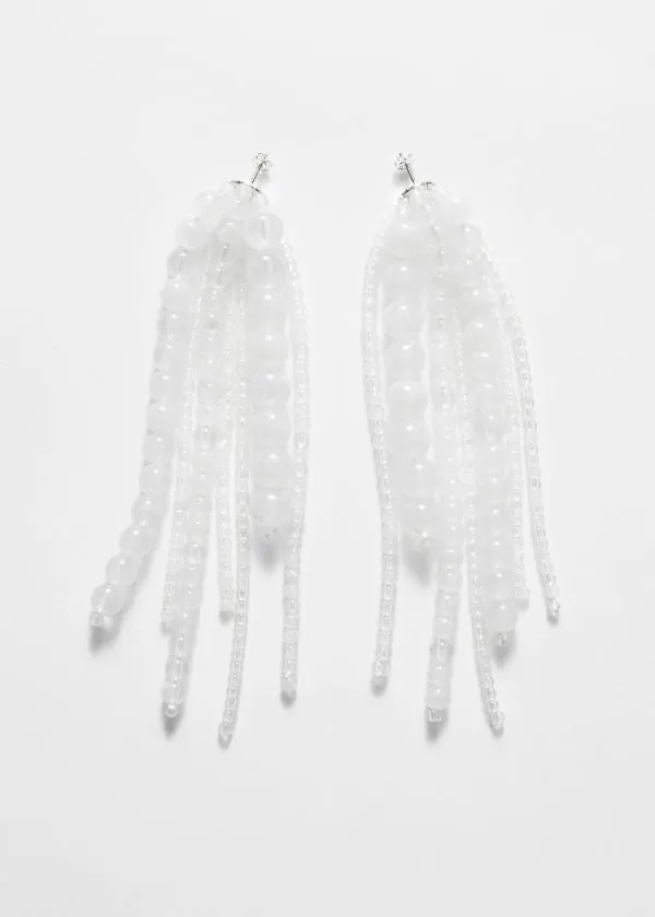 and Other Stories Cascade GlassBead Earrings Transparent Women Earrings