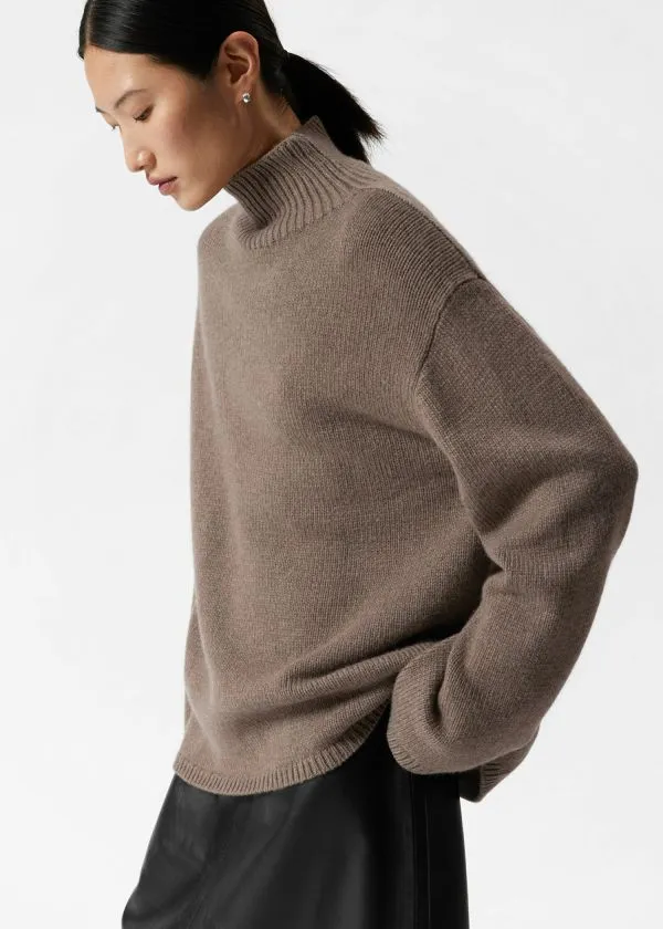 and Other Stories CashmereBlend Turtleneck Jumper Mole Women Knitwear and Other Stories CashmereBlend Turtleneck Jumper Mole Women Knitwear