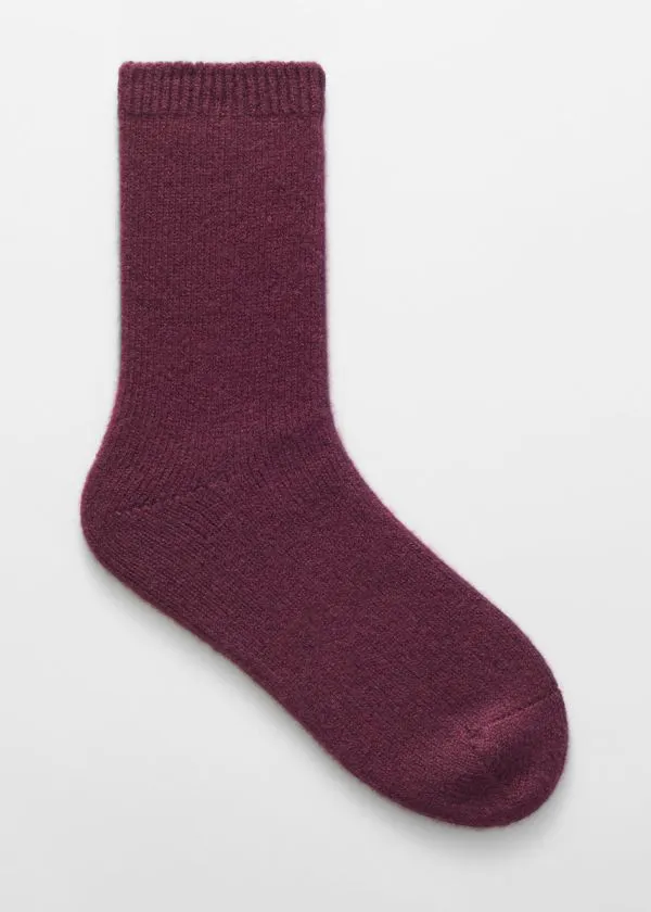 and Other Stories Cashmere Socks Burgundy Women Socks and Tights